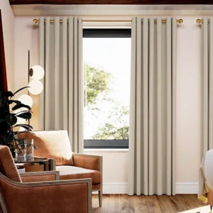 Fawn Office Eyelet Ready Made Curtains