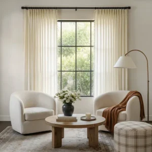 Meadow Geometric Sheer Office Curtains