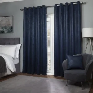 Navy Blue Thermal Blackout Hotel Curtains 1