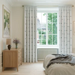 Navy Dinosaur Print Bedroom Curtains
