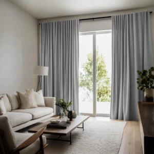 Stone Grey Linen Soundproof Curtains