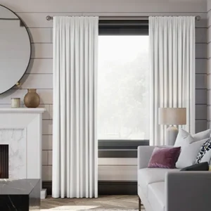 White Office Elegant Eyelet Curtains